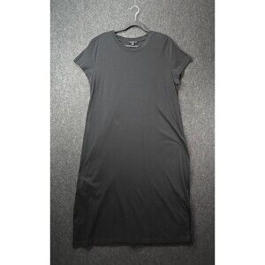 J. Crew Women's Crew Neck Short Sleeve T-Shirt Midi Dress Black Size 2X AP168